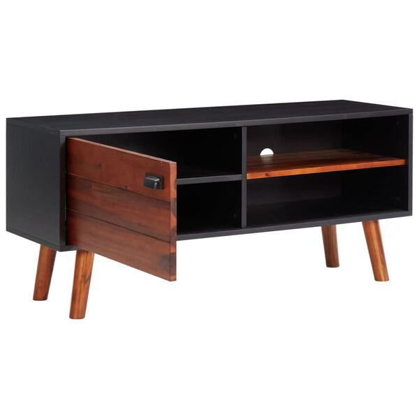 vidaXL Mobile Porta TV 110x35x50cm in Legno Massello di Acacia e MDF