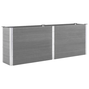 vidaXL Letto Rialzato da Giardino 250x50x91 cm in WPC Grigio