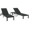 vidaXL Lettino da Sole 3 pz polyrattan Nero