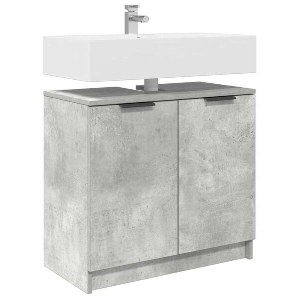 vidaXL Mobile da Bagno con porta Grigio cemento 64,5 x 33,5 x 59 cm