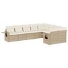 vidaXL Set Divano da Giardino 9 pz con Cuscini Beige in Polyrattan