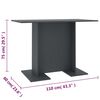 vidaXL Tavolo da Pranzo Grigio 110x60x75 cm in Legno Multistrato