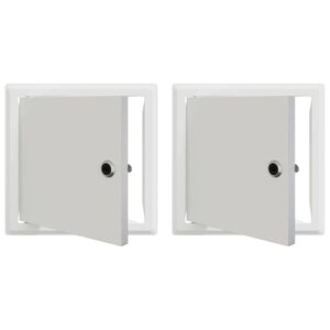 vidaXL Pannello di Accesso 2 pcs Bianco 23 x 23 x 3 cm Acciaio