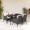vidaXL Set da Pranzo da Giardino 5 pz Nero con Cuscini in Polyrattan