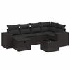 vidaXL Set Divani da Giardino con Cuscini 7pz Nero Polyrattan