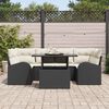 vidaXL Set Divano da Giardino con cuscino 7 pcs Nero Poly Rattan
