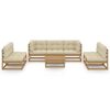 vidaXL Set Divani da Giardino 8 pz con Cuscini Legno Massello di Pino