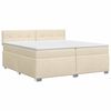 vidaXL Letto box spring con materasso Crema 200 x 200 cm Tessuto
