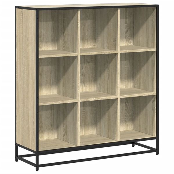 vidaXL Libreria Rovere Sonoma 97,5x33x107,5 cm Multistrato e Metallo