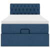 vidaXL Pouf Letto con Materasso Blu 90x200 cm in Tessuto