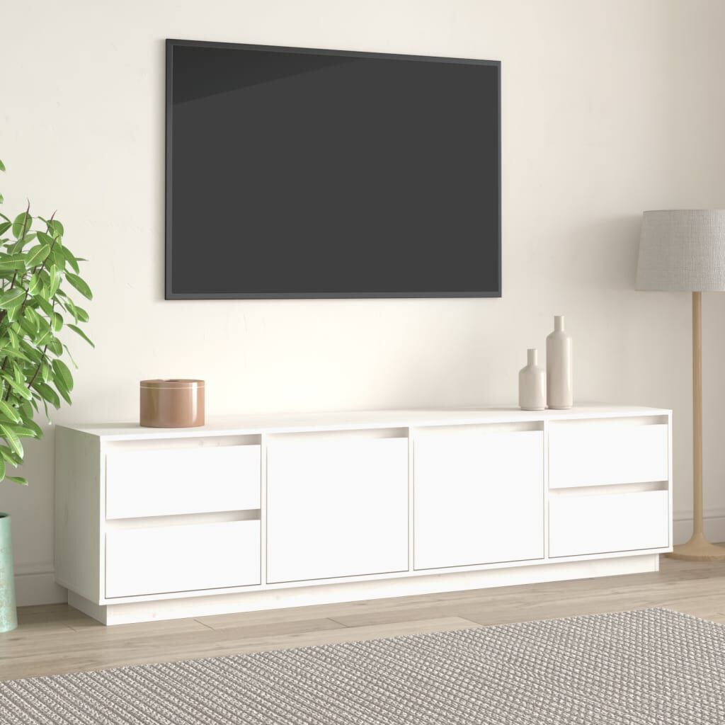 Mobile Porta TV VidaXL - 180x31.5x40 Cm, Legno, Bianco, 4 Ante - Foto 4