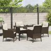 vidaXL Set da Pranzo per Giardino con cuscino 5 pcs Marrone polyrattan
