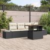 vidaXL Set Divano da Giardino con archiviazione 5 pcs Nero Poly Rattan