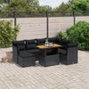 vidaXL Set Divani da Giardino con Cuscini 8 pz Nero in Polyrattan