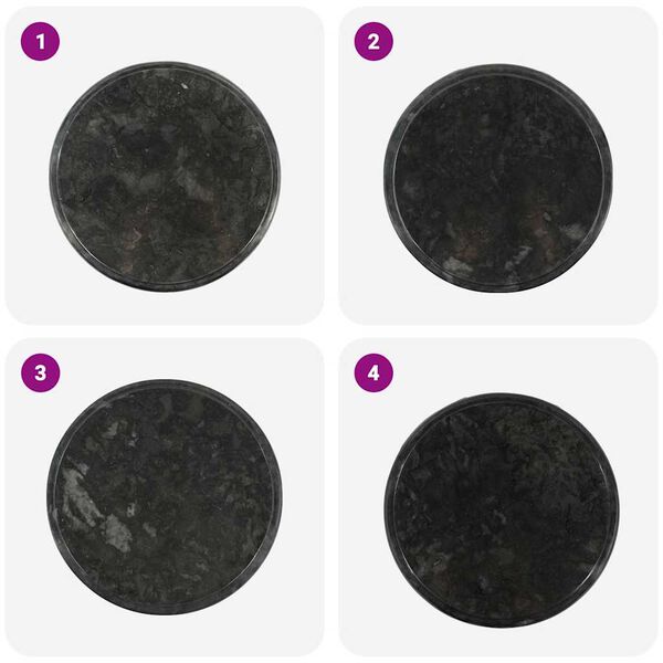 vidaXL Piano per Tavolo Nero &Oslash;40x2,5 cm in Marmo