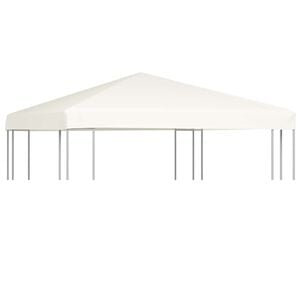 vidaXL Copertura Superiore per Gazebo 310 g/m&sup2; 3x3 m Bianco Crema