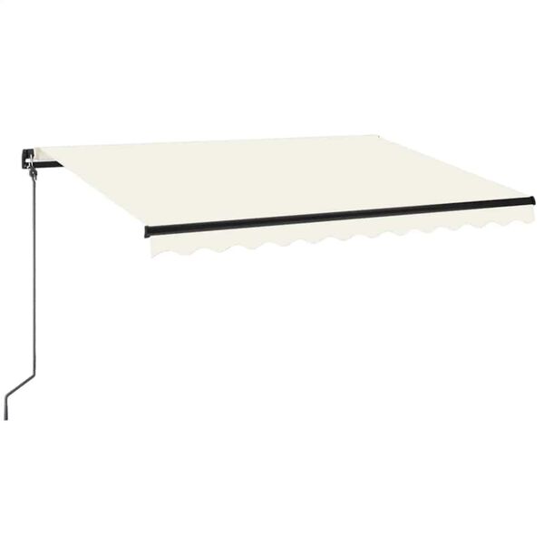 vidaXL Tenda da Sole Retrattile Manuale con LED 350x250 cm Crema