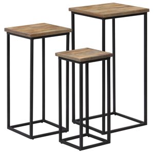 vidaXL Set Tavolini per Piante 3 pz in Legno di Teak Recuperato