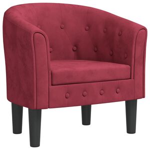 vidaXL Poltrona Cabriolet Rosso Vino in Velluto