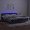 vidaXL Letto a Molle con Materasso e LED Grigio Scuro 200x200 cm