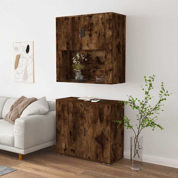 vidaXL Credenza Rovere Fumo in Legno Multistrato