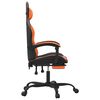 vidaXL Sedia da Gaming Girevole Poggiapiedi Nero Arancione Similpelle