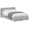 vidaXL Telaio del letto con storage Sonoma grigio 120 x 190 cm
