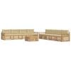 vidaXL Set di divani da esterno 9 pz Bianco e Beige Poliestere