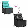 vidaXL Set Divani Giardino 8 pz con Cuscini Nero Polyrattan Acacia