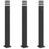 vidaXL Lampade Terra per Esterni con Sensori 3pz Nere 110cm Alluminio