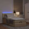 vidaXL Pouf Letto con Materasso e LED Crema 90x200 cm in Tessuto