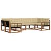 vidaXL Set di divani da esterno con cuscino 6 pcs Naturale e Beige