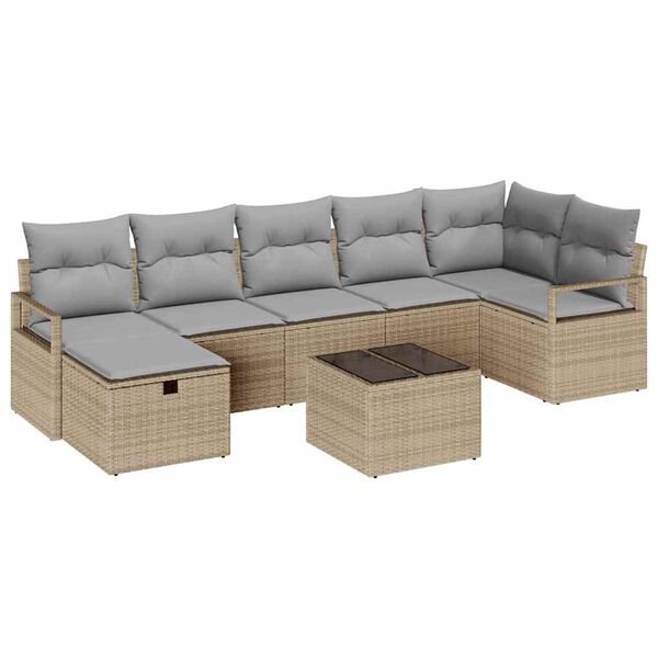 vidaXL Set di divani con cuscino 5 pcs polyrattan