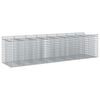 vidaXL Letto rialzato in gabbione 4 pz 400 x 100 x 100 cm Argento
