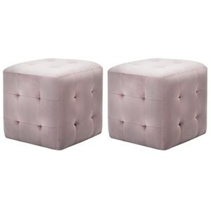 vidaXL Comodini 2 pz Rosa 30x30x30 cm in Tessuto Vellutato