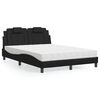 vidaXL Letto Viana con Materasso Nero 140x200 cm in Similpelle