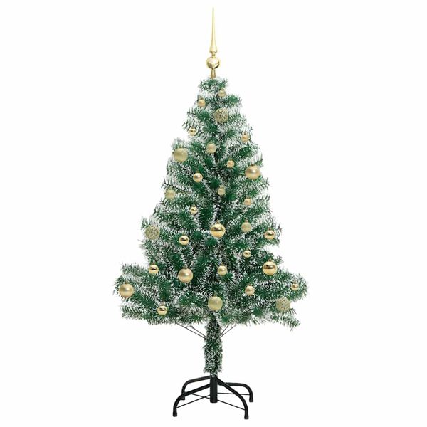 vidaXL Albero di Natale Artificiale Imbiancato con Luci LED 150 cm