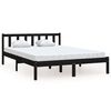 vidaXL Giroletto Nero in Legno Massello 135x190 cm Double