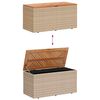 vidaXL Contenitore da Giardino Beige 110x50x54 cm Polyrattan e Acacia
