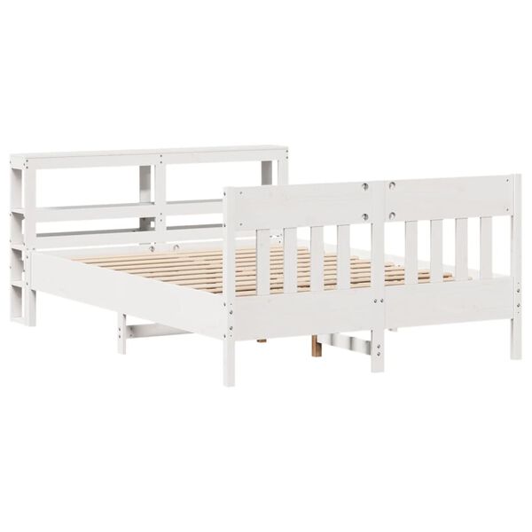 vidaXL Letto senza Materasso Bianco 120x190 cm Legno Massello di Pino