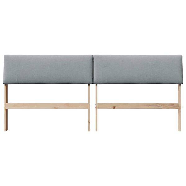 vidaXL Testiera imbottita Grigio chiaro 200 cm Pino massello