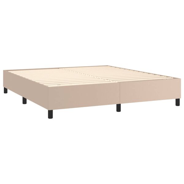 vidaXL Struttura Letto a Rete a Molle Cappuccino 180x200 cm in Similpelle