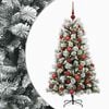 vidaXL Albero di Natale artificiale con rami snodati e palline 150 cm