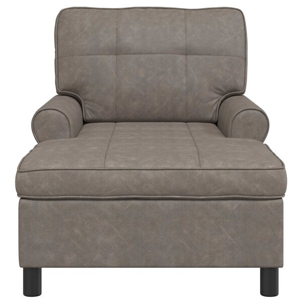 vidaXL Chaise Lounge Grigio 91 x 157 x 91 cm Pelle Sintetica