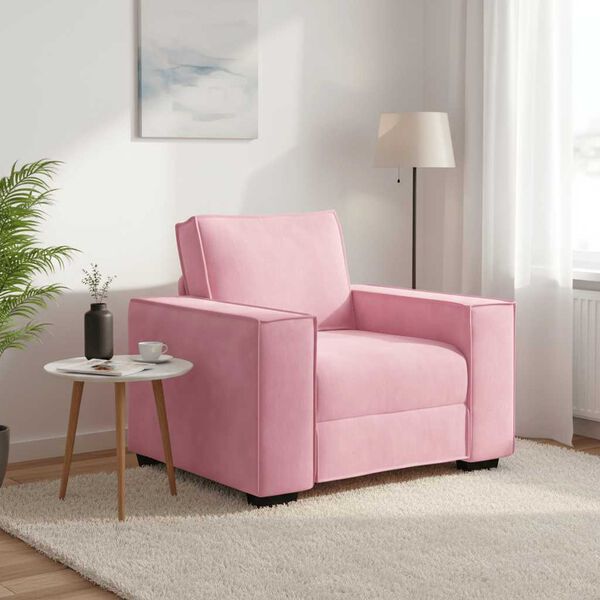 vidaXL Divano Sedia Rosa 100x78x84 cm Velluto