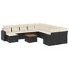 vidaXL Set Divani da Giardino 12 pz con Cuscini Nero in Polyrattan