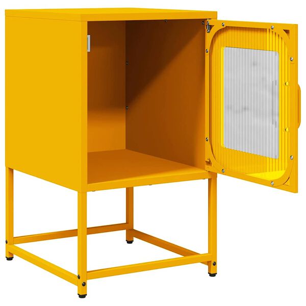vidaXL Comodino Giallo Senape 36x39x60,5 cm Acciaio Laminato a Freddo