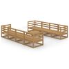 vidaXL Set Salotto da Giardino 9pz Marrone Ambra Legno Massello Pino