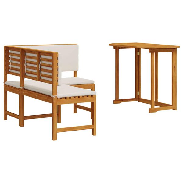 vidaXL Set Panchina da Giardino 2 pcs Marrone Legno di Acacia Massello