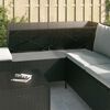 vidaXL Set Divani da Giardino 4 pz con Cuscini Nero in Polyrattan